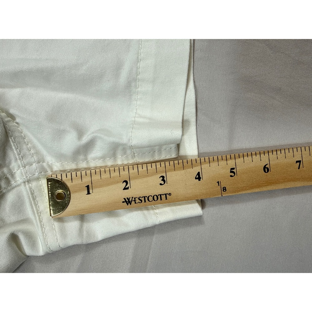 LOFT Women White The Washed Twill Shorts Size 16 Mid Rise Stretch Cotton Casual - Picture 5 of 6